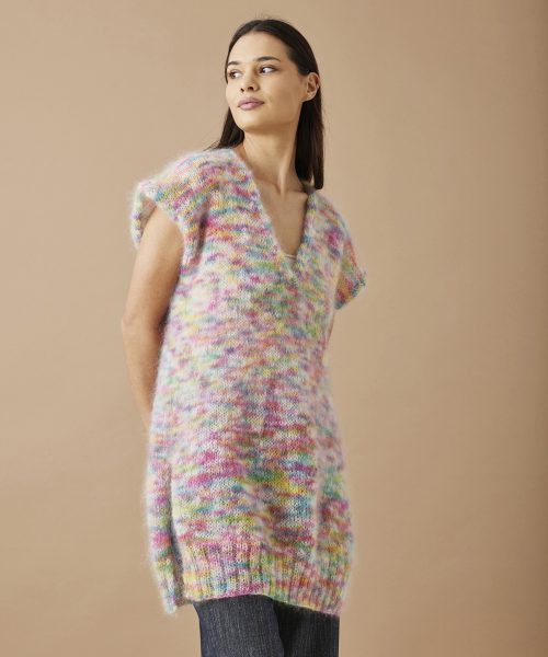 Oversized vest med dyp V-hals