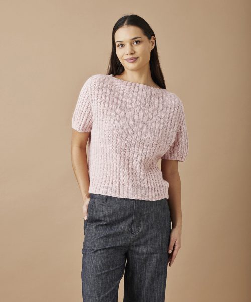 T-skjorte med saddelskulder og struktur