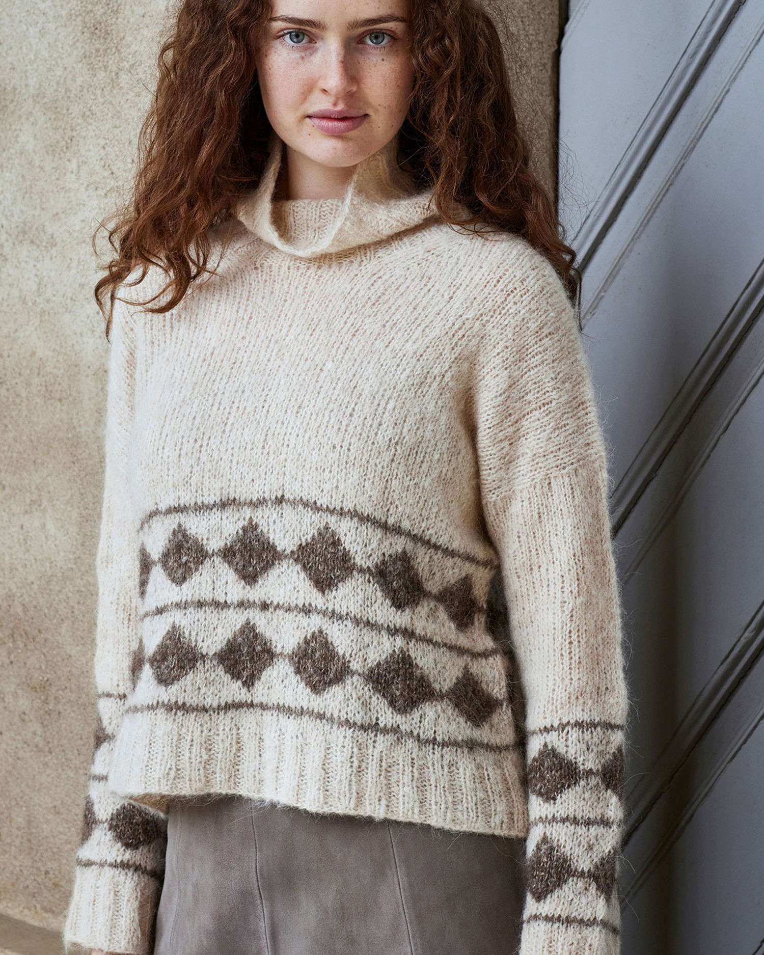 Sweater i mønsterstrikk