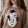 Sweater med snømann med intarsia