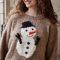 Sweater med snømann med intarsia (Oppskrift)