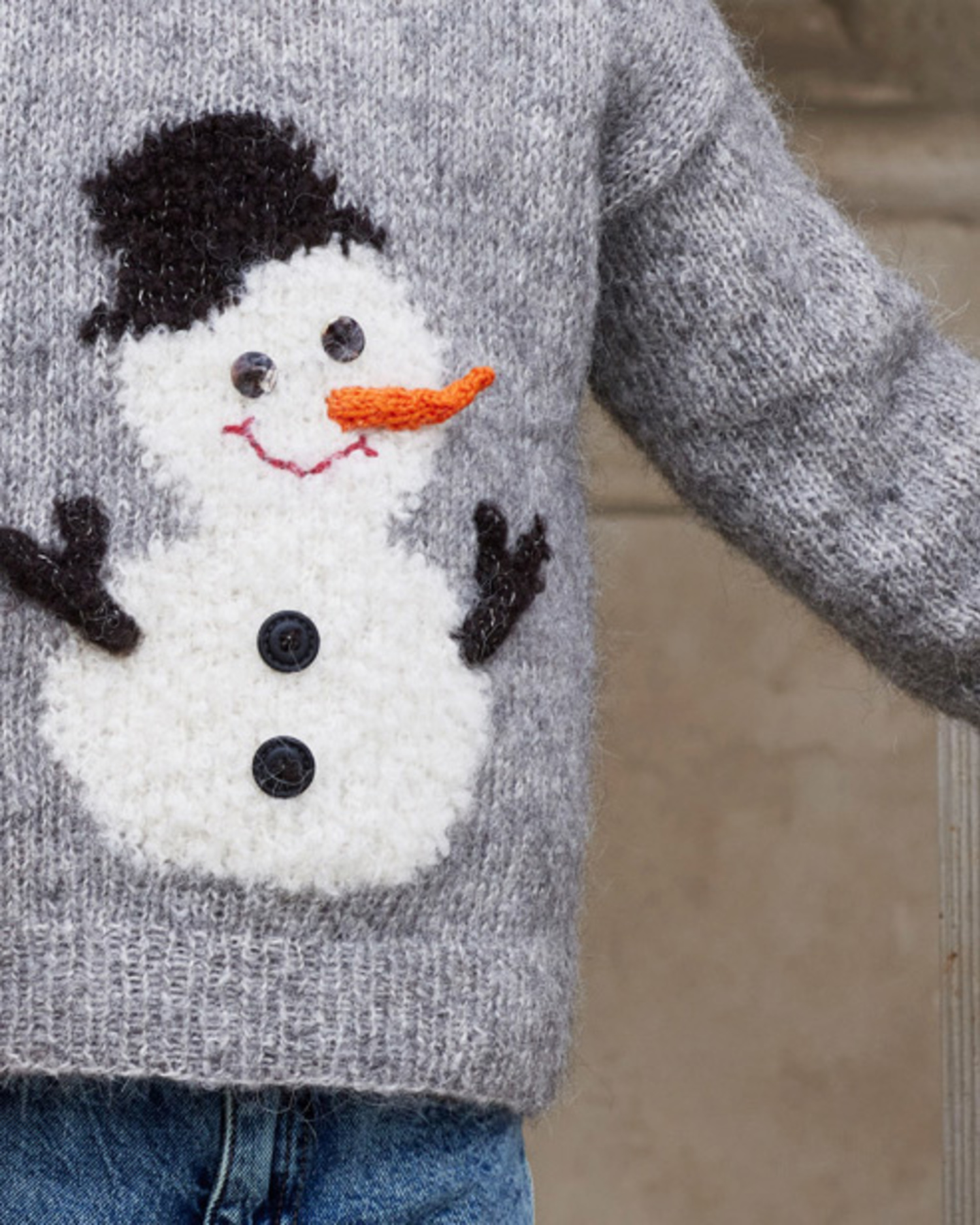 Snømann med intarsia i Bodil 2–10 år - Bilde 2