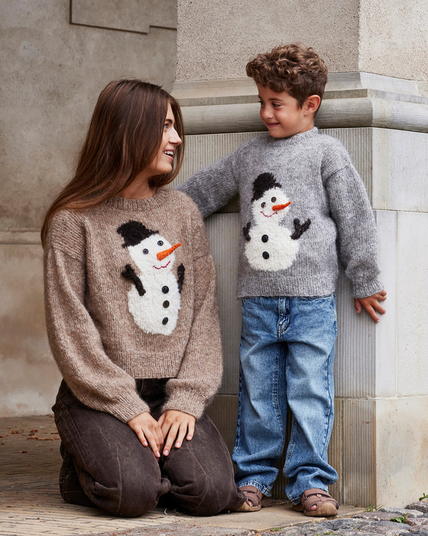 Snømann med intarsia i Bodil 2–10 år - Bilde 3