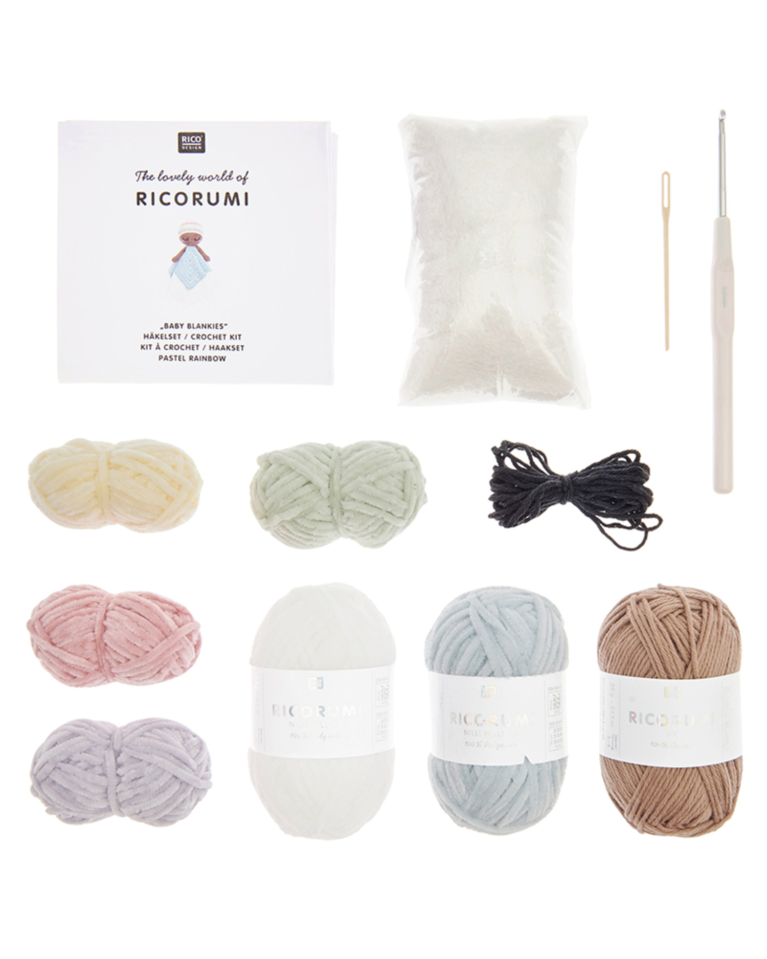 Ricorumi Crochet Kit "Baby Blankies" Pastel Rainbow - Bilde 3