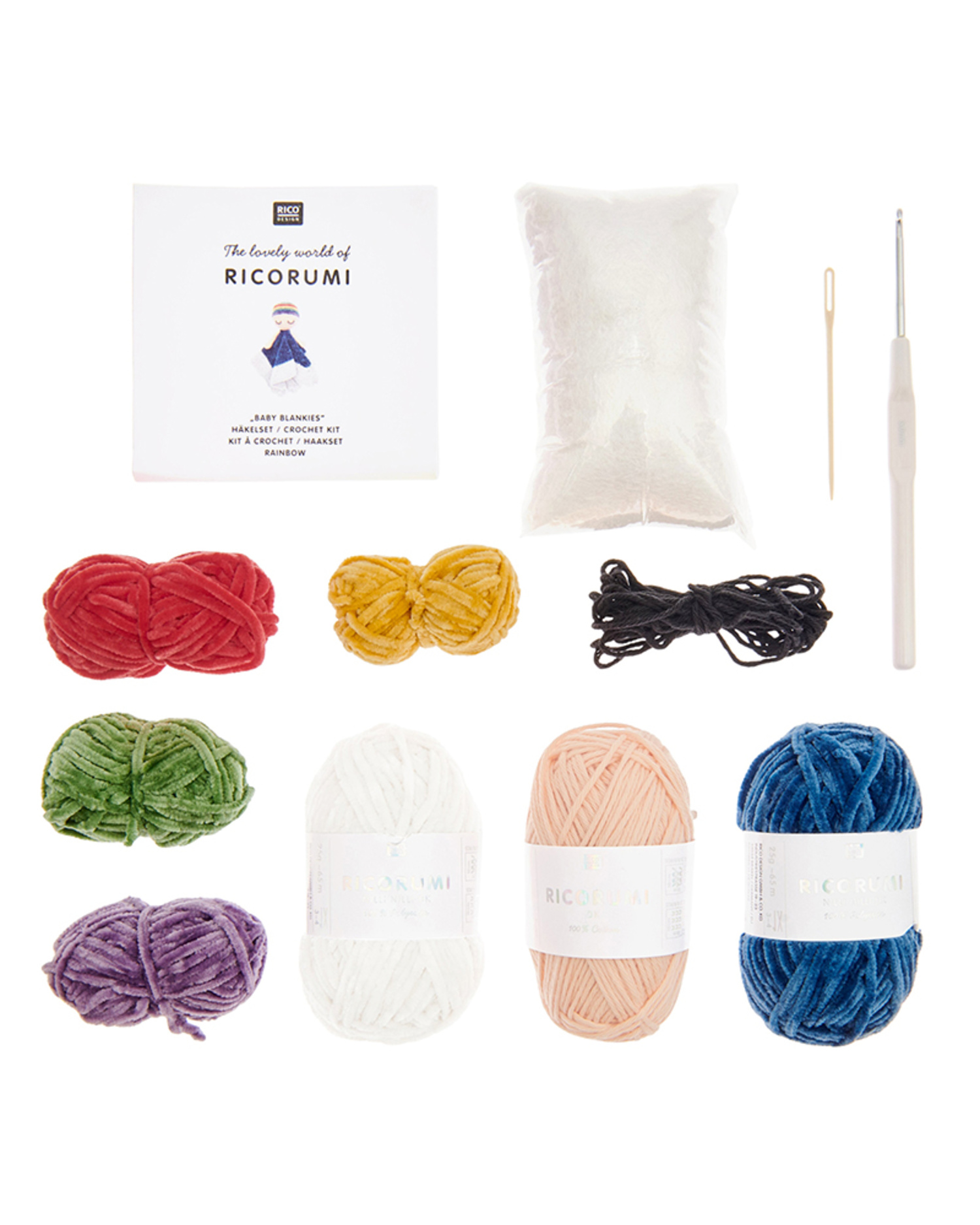 Ricorumi Crochet Kit "Baby Blankies" Rainbow - Bilde 3